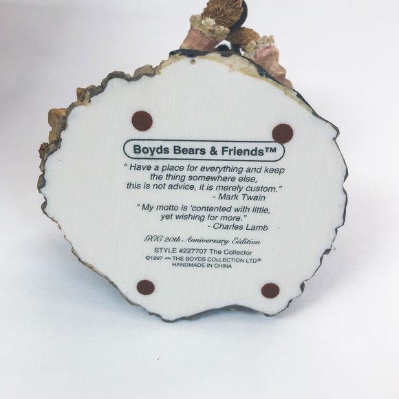 Boyds Bears and Friends 20th Anniversary Edition "The Collector" 1997 Figurine - Picture 10 of 10